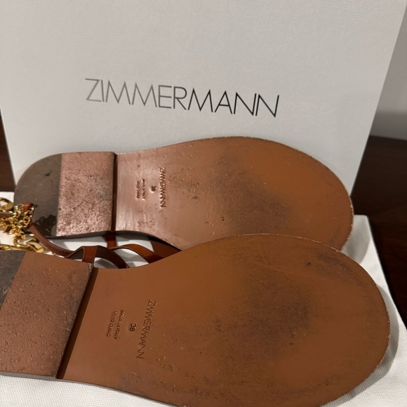 Zimmermann Wild Thong with Gold Ankle Bracelet Pecan size 39 - Picture 9 of 11